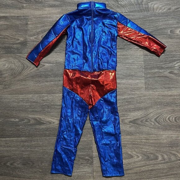 Superman Costume Kids Size Small Halloween Jumpsuit Cape Superhero Belt Shoe Cov - Picture 7 of 12